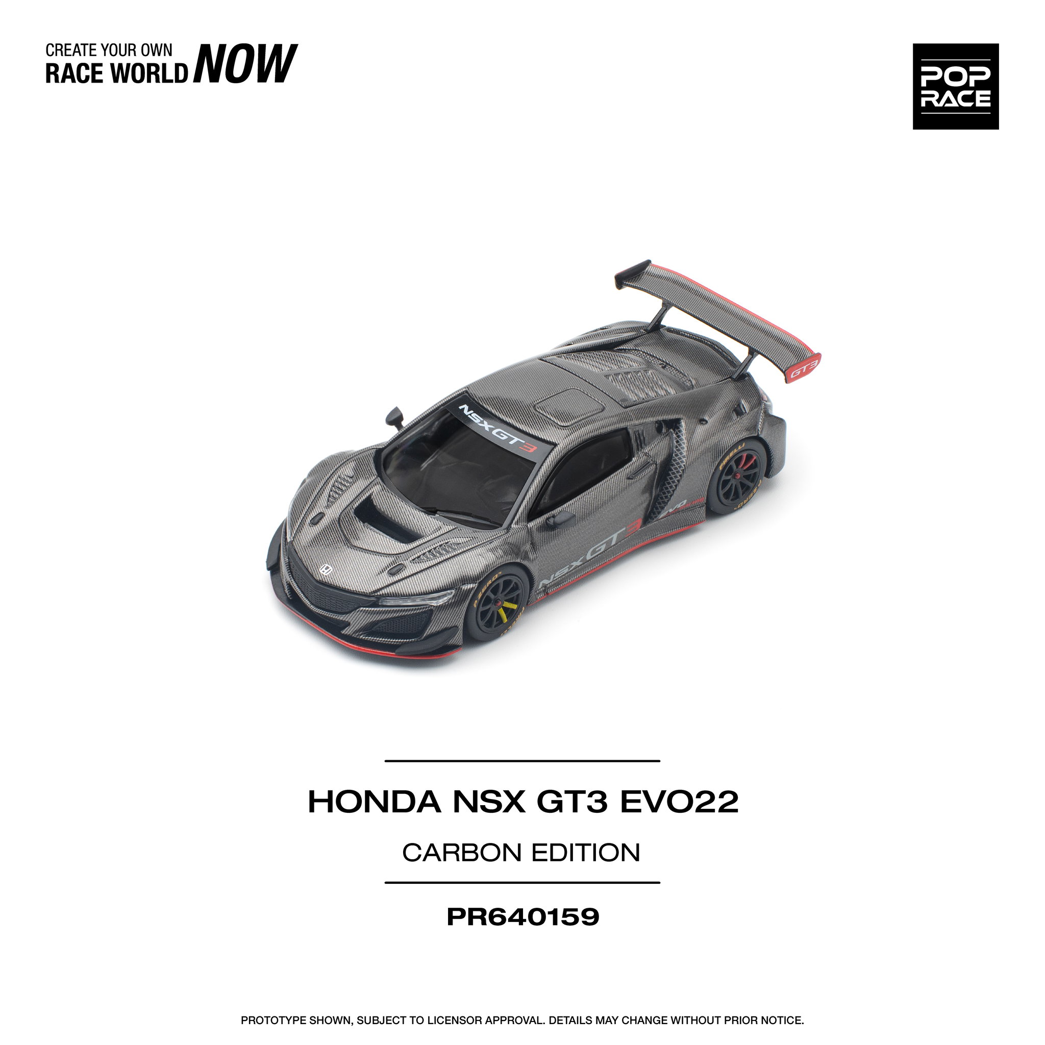 POP RACE MODEL 1/64 HONDA NSX GT3 EVO22 - CARBON EDITION_3