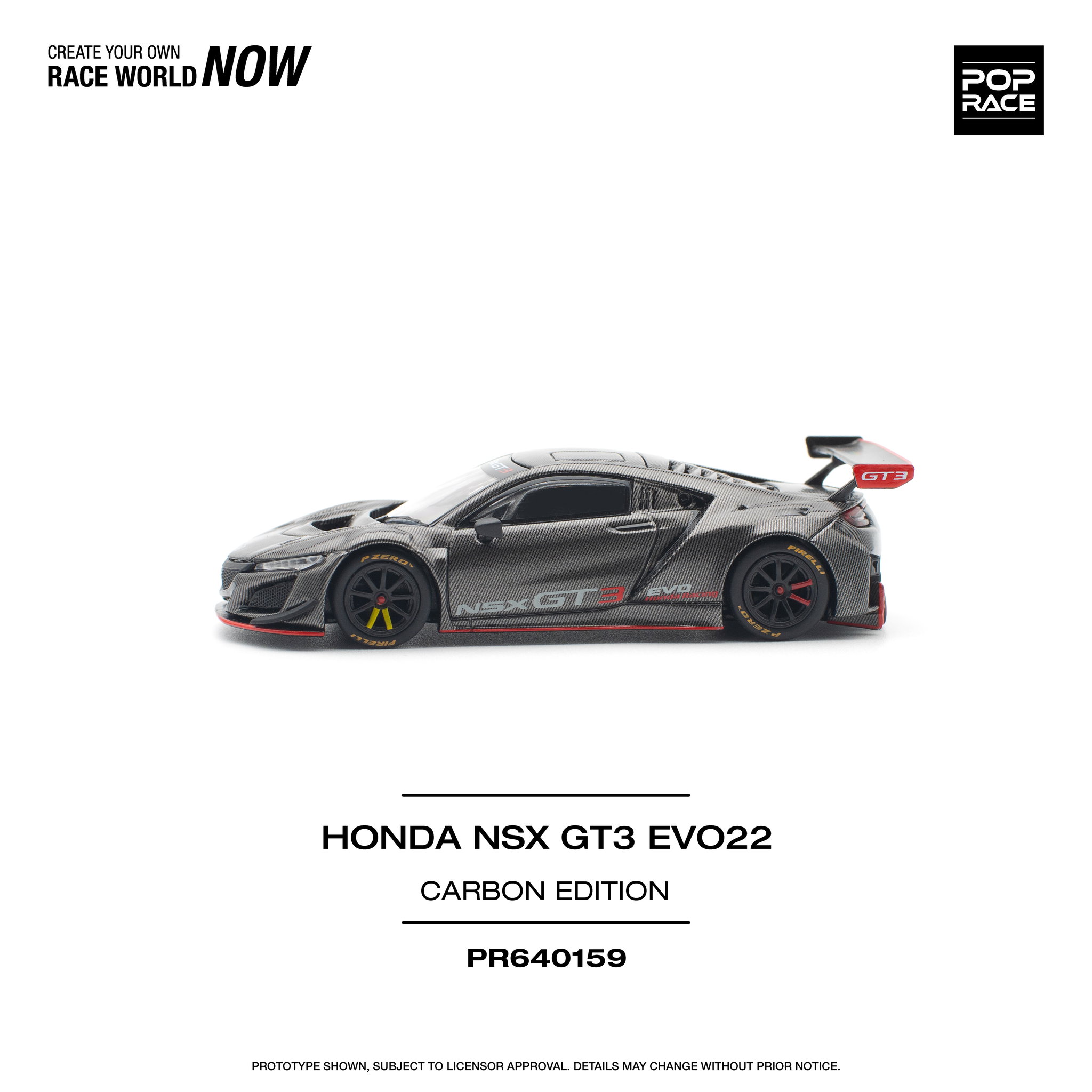 POP RACE MODEL 1/64 HONDA NSX GT3 EVO22 - CARBON EDITION_6