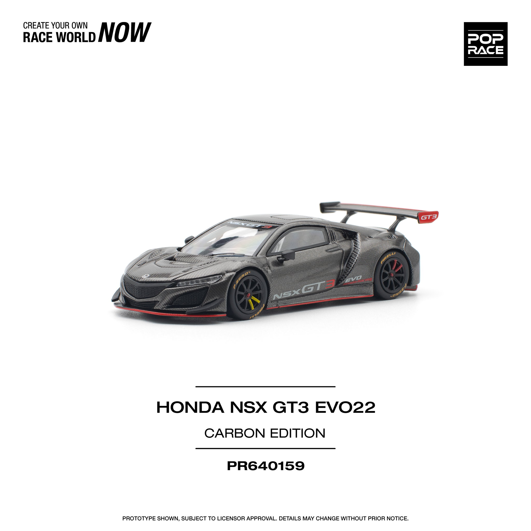 POP RACE MODEL 1/64 HONDA NSX GT3 EVO22 - CARBON EDITION_5