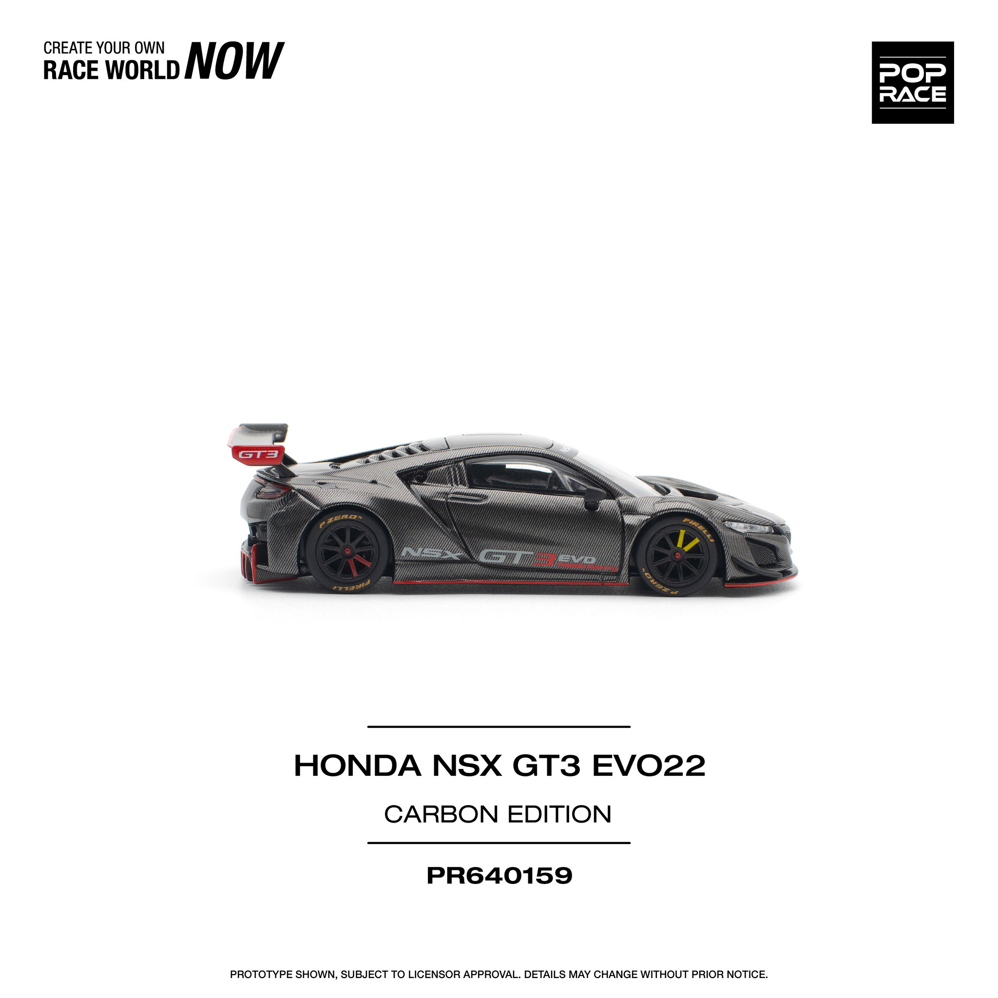 POP RACE MODEL 1/64 HONDA NSX GT3 EVO22 - CARBON EDITION_9