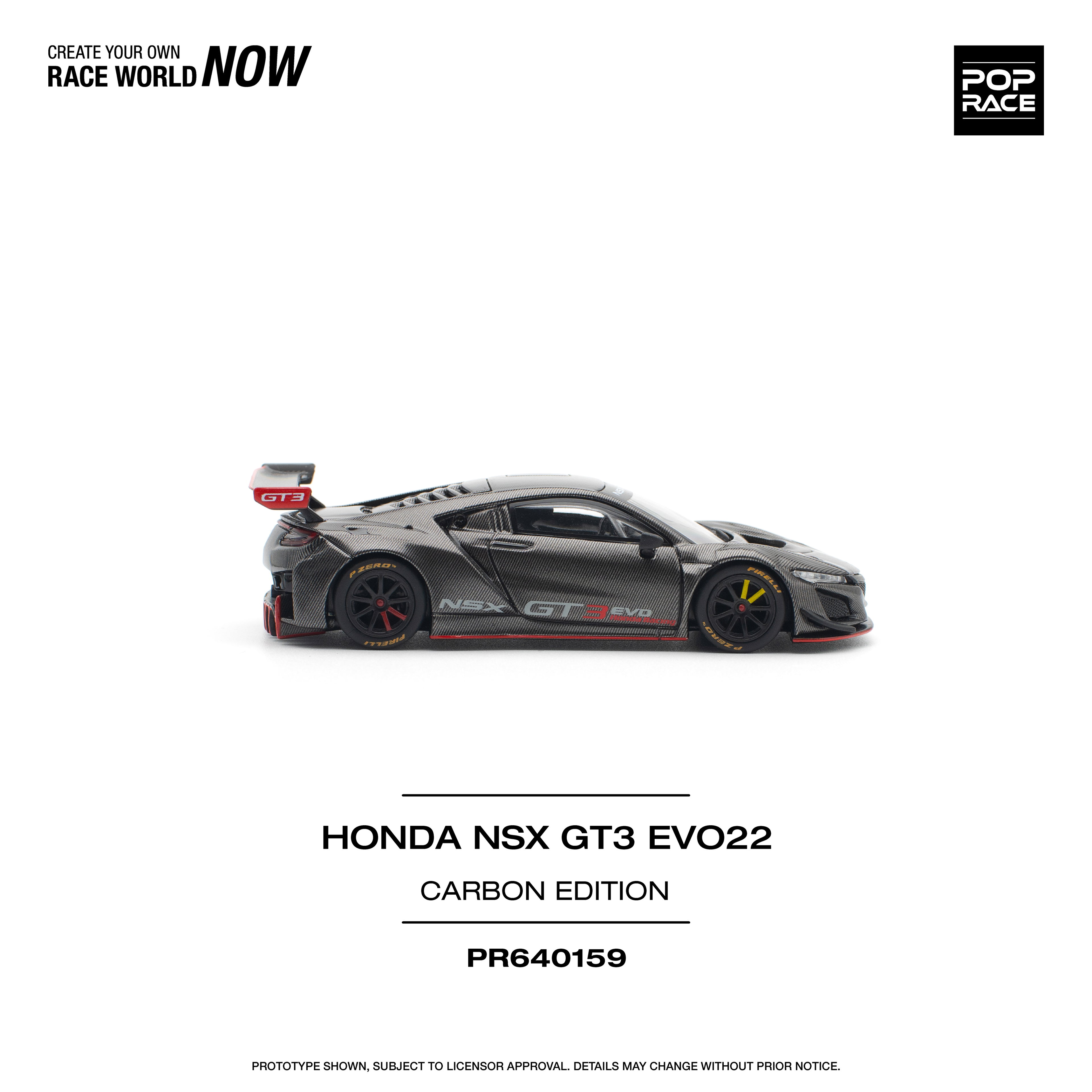 POP RACE MODEL 1/64 HONDA NSX GT3 EVO22 - CARBON EDITION_9