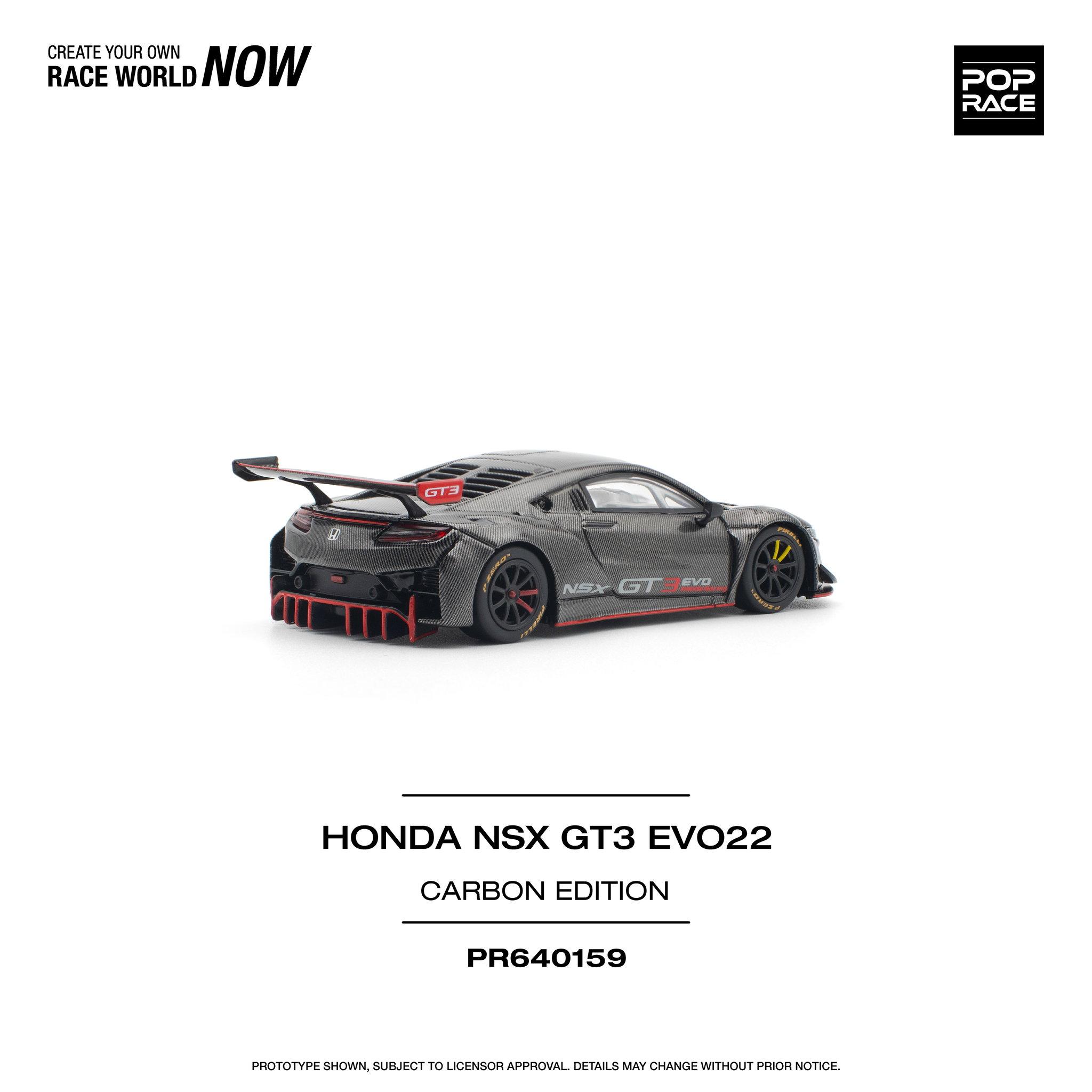POP RACE MODEL 1/64 HONDA NSX GT3 EVO22 - CARBON EDITION_8