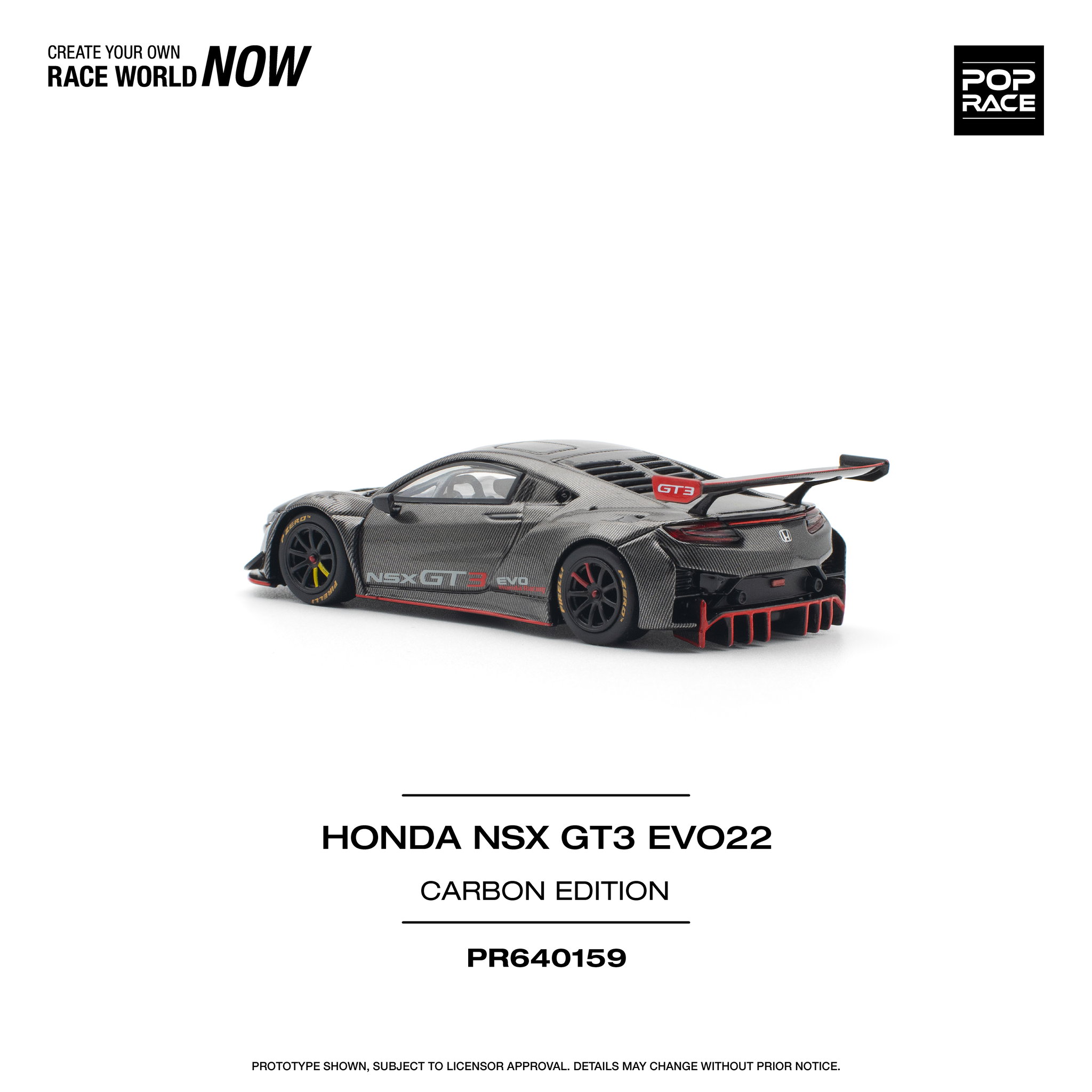 POP RACE MODEL 1/64 HONDA NSX GT3 EVO22 - CARBON EDITION_7