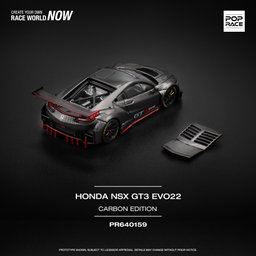 POP RACE MODEL 1/64 HONDA NSX GT3 EVO22 - CARBON EDITION