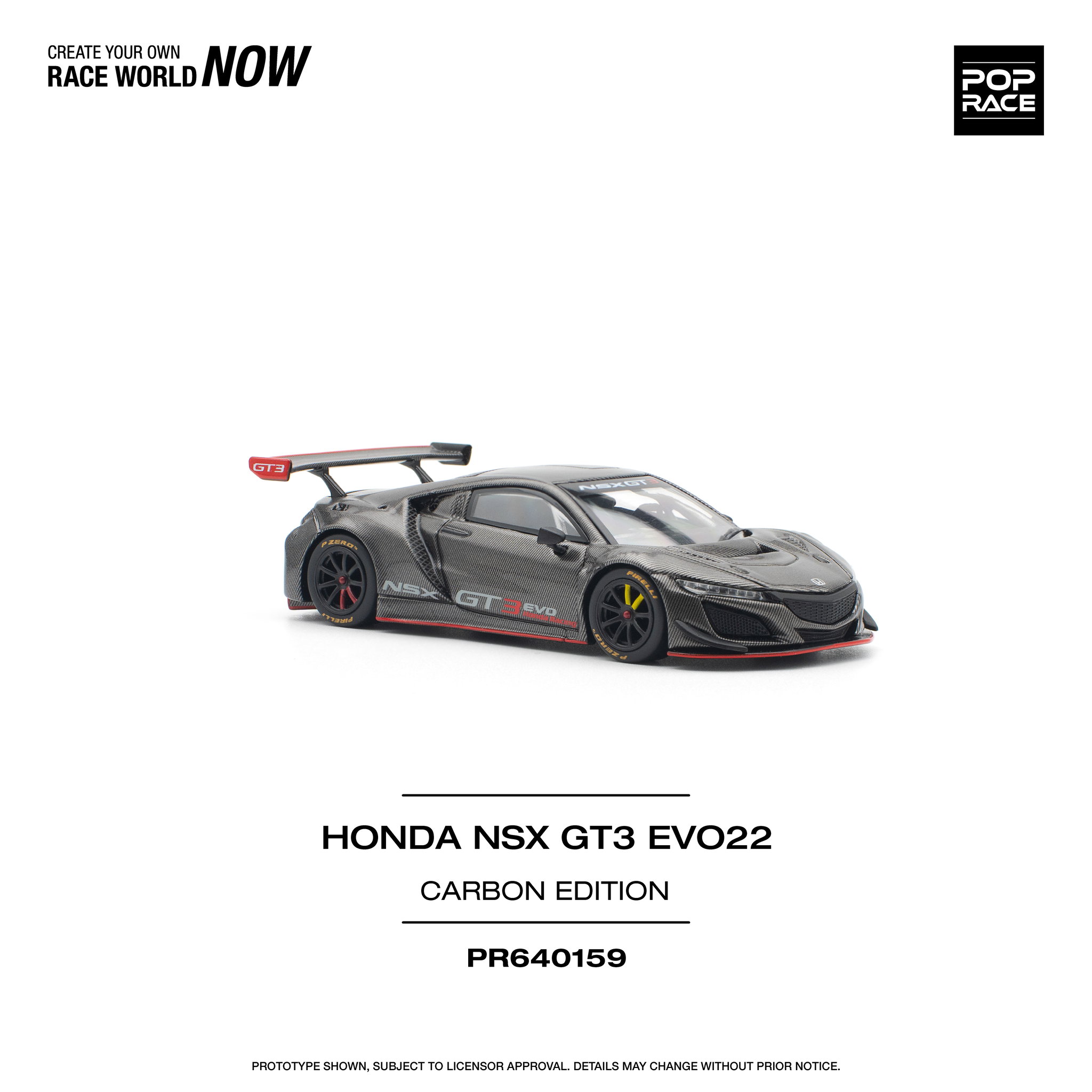 POP RACE MODEL 1/64 HONDA NSX GT3 EVO22 - CARBON EDITION_10