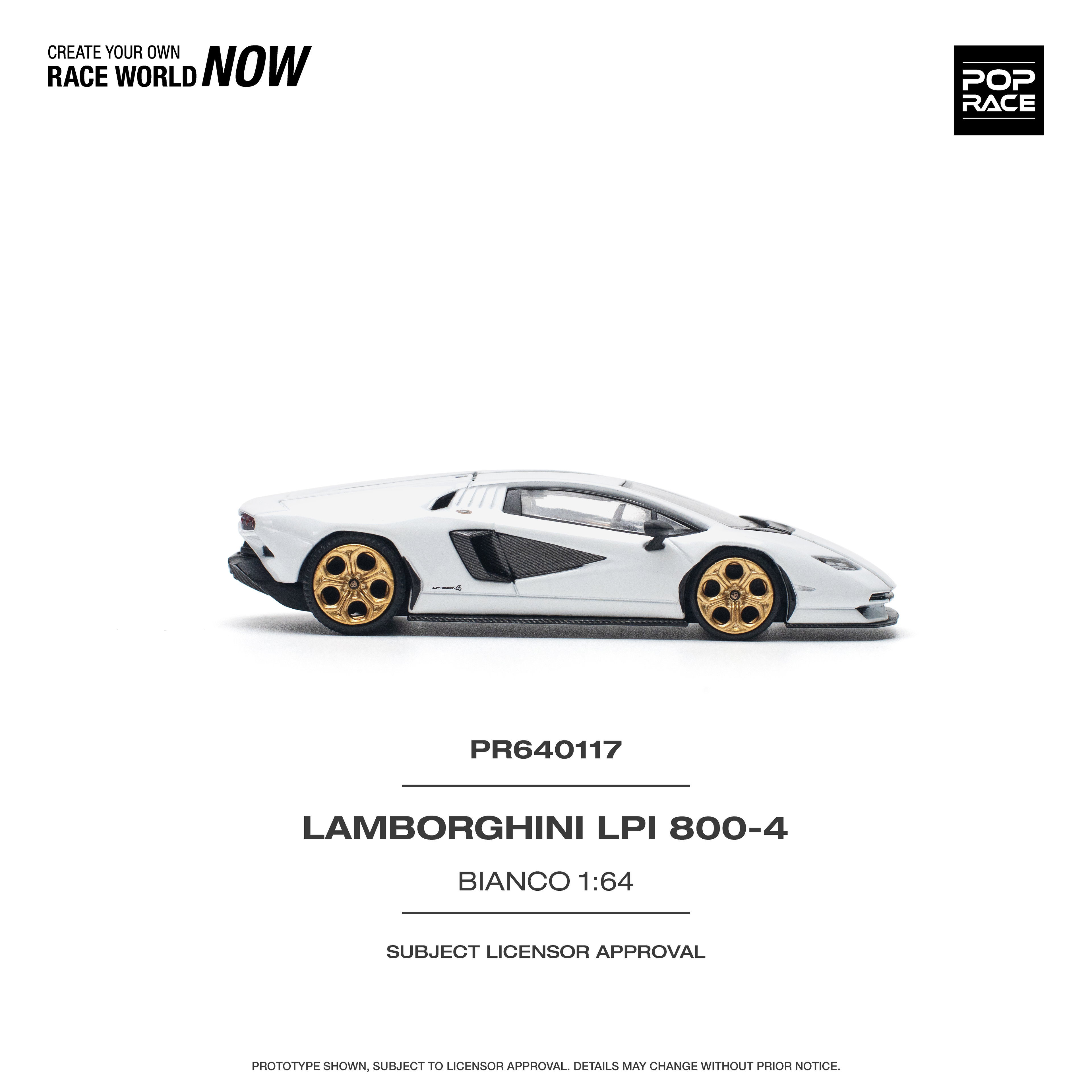 POP RACE MODEL 1/64 LAMBORGHINI COUNTACH LPI 800-4 BIANCO SIDERALE_3