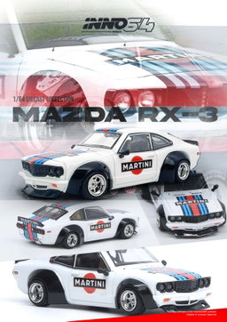 INNO MODEL 1/64 MAZDA SAVANNA RX3 "MARTINI RACING" Livery