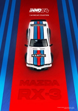 INNO MODEL 1/64 MAZDA SAVANNA RX3 "MARTINI RACING" Livery