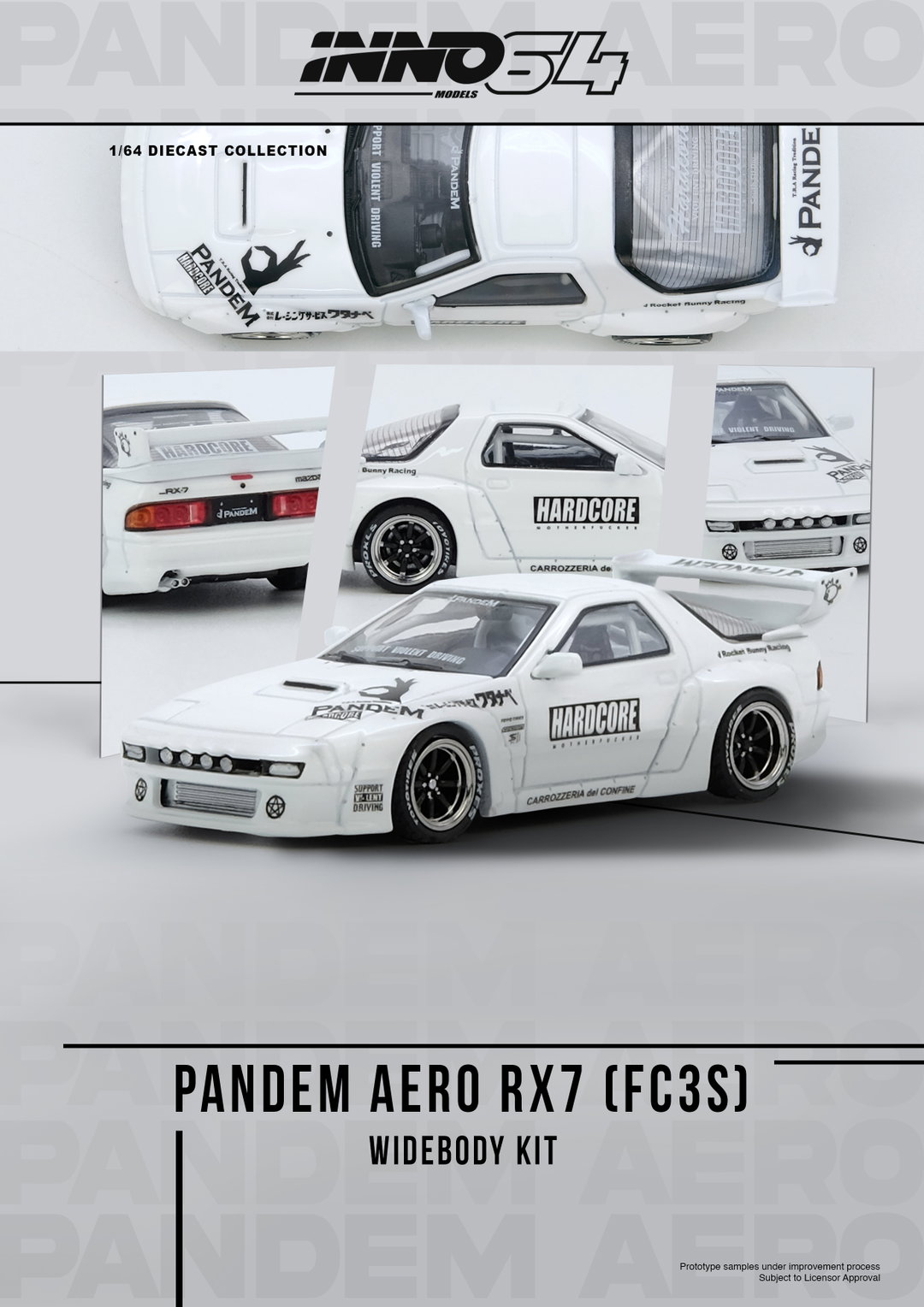 INNO MODEL 1/64 MAZDA RX7 (FC3S) "PANDEM AERO" Widebody Kit