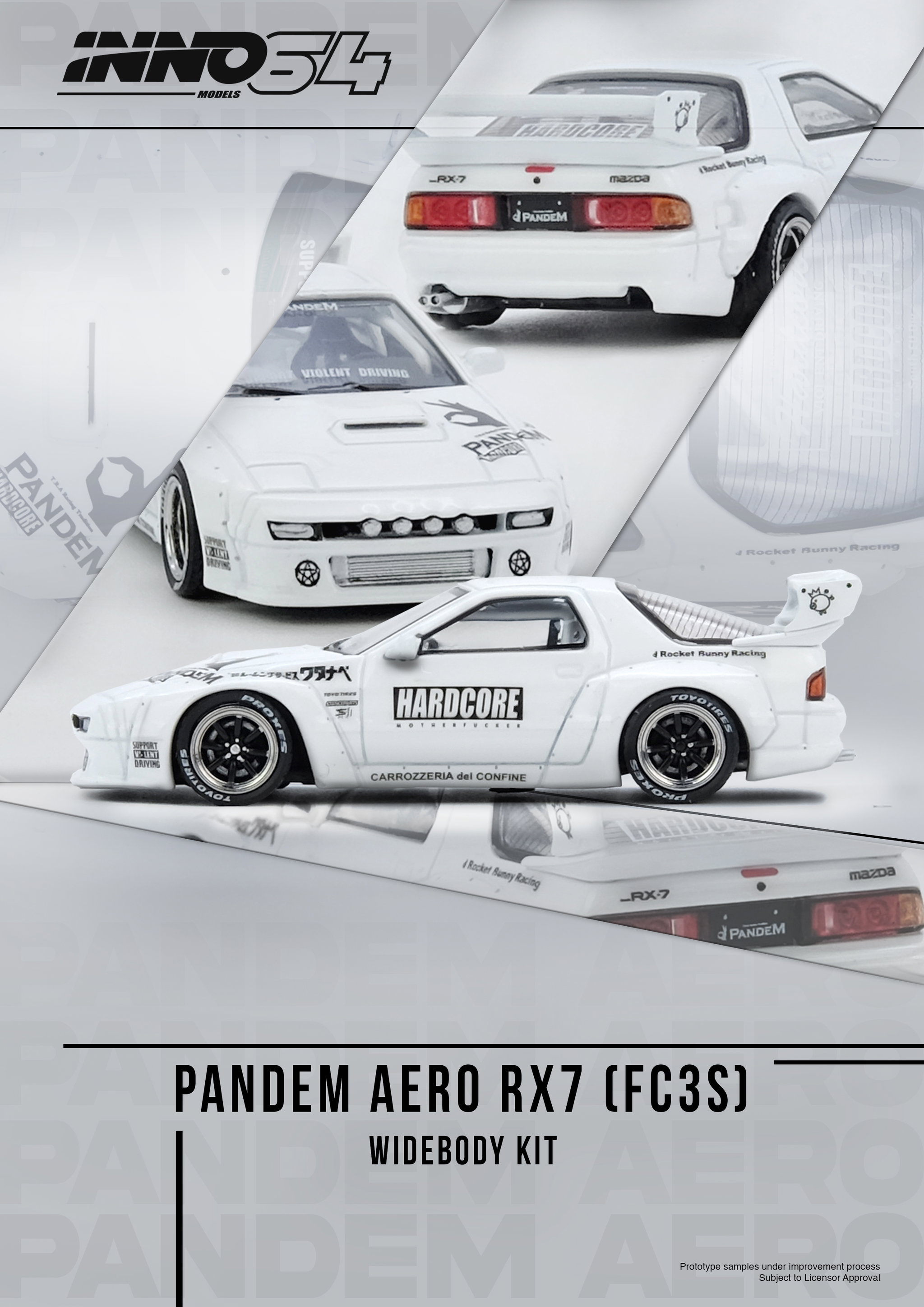 INNO MODEL 1/64 MAZDA RX7 (FC3S) "PANDEM AERO" Widebody Kit_1