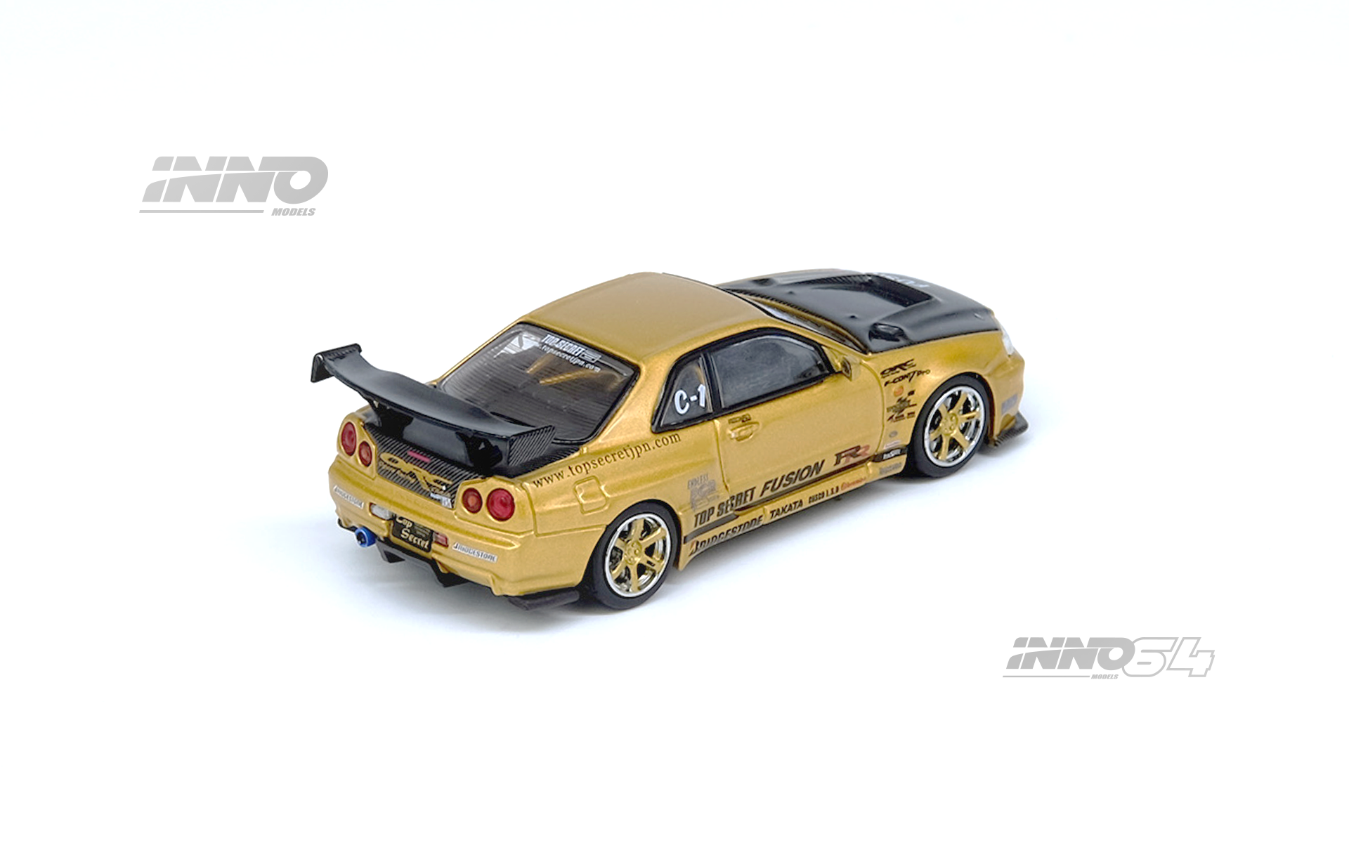 INNO MODEL 1/64 TOP SECRET R34 GT-R Gold_3