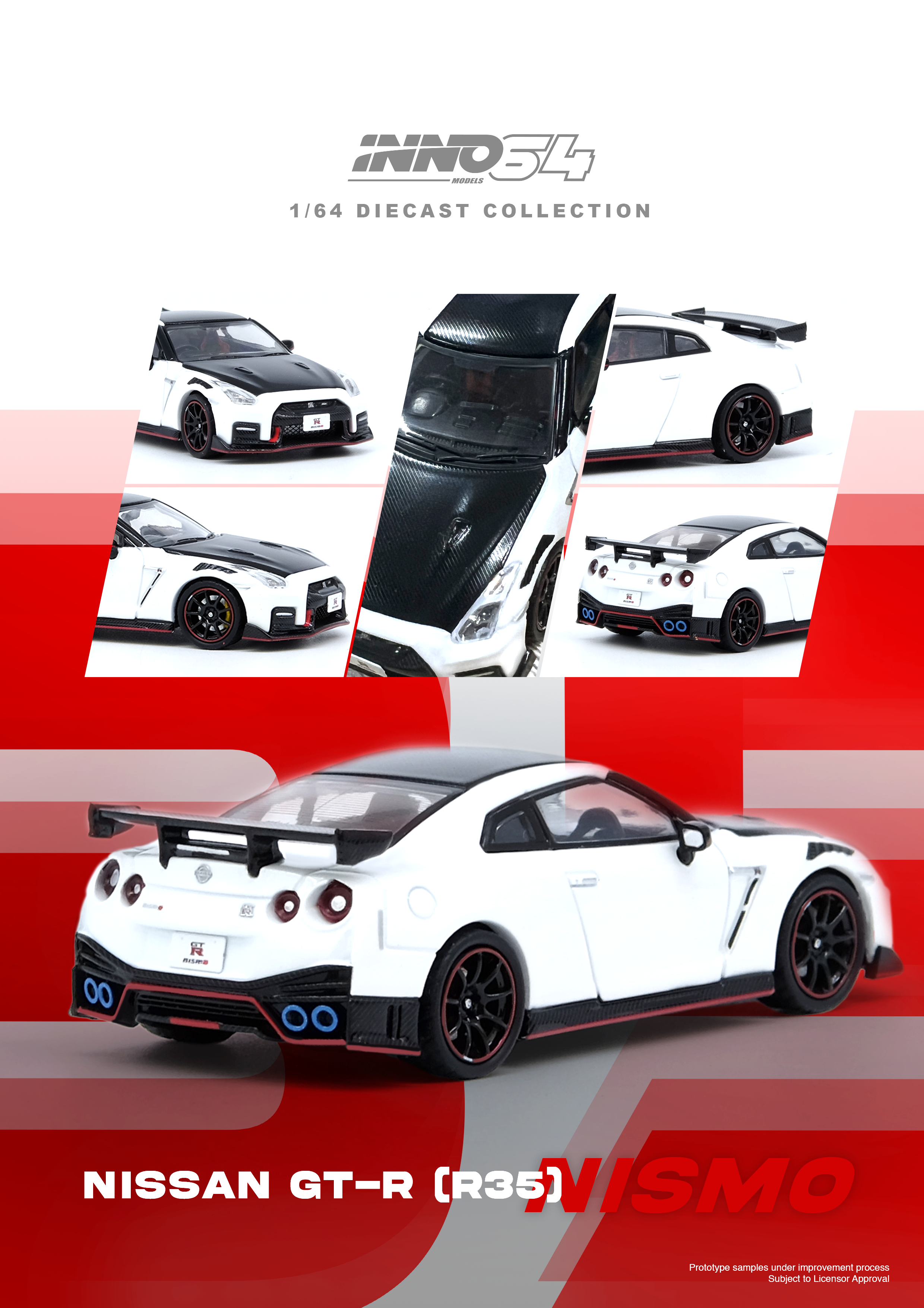 INNO MODEL 1/64 NISSAN GT-R (R35) NISMO - WHITE
