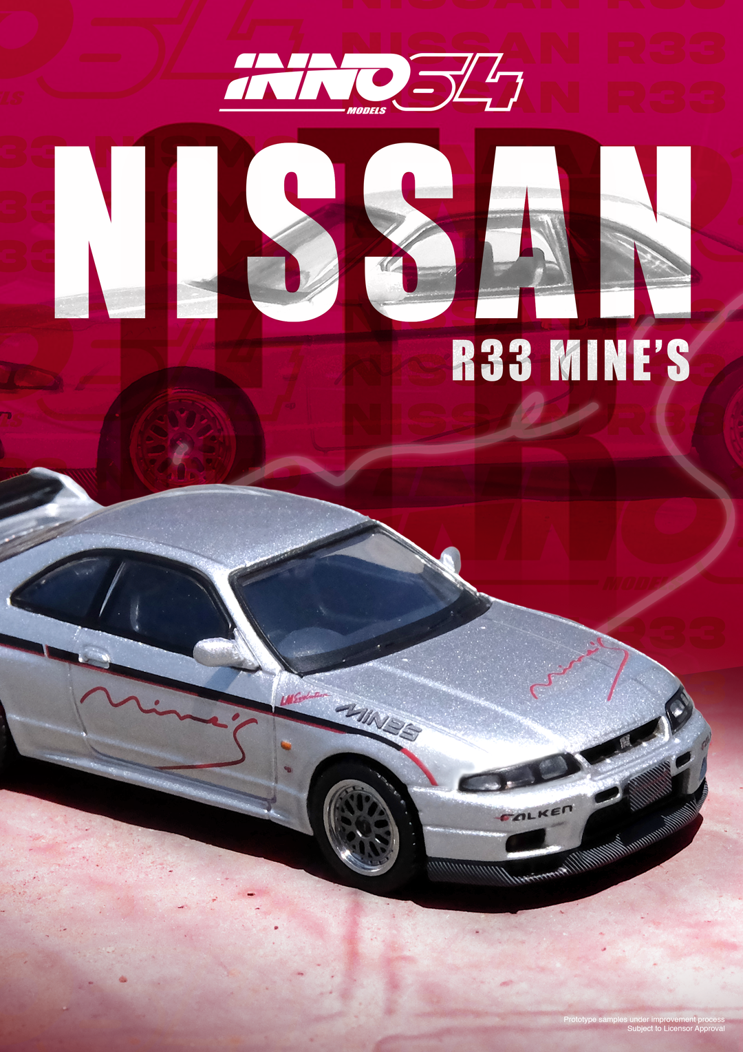 INNO MODEL 1/64 NISSAN SKYLINE GR-R (R33) "Tuned by Mine's" Silver