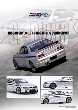 INNO MODEL 1/64 NISSAN SKYLINE GR-R (R33) "Tuned by Mine's" Silver