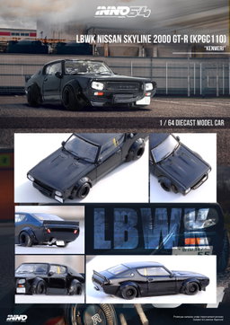 INNO MODEL 1/64 NISSAN SKYLINE 2000 GT-R (KPGC110) "KENMERI" Black