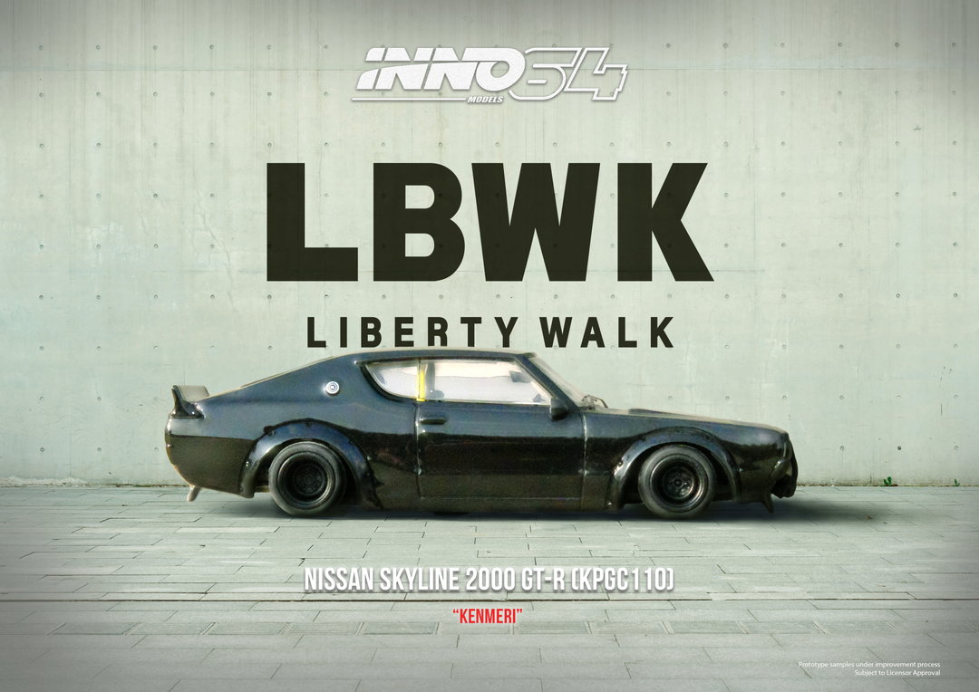 INNO MODEL 1/64 NISSAN SKYLINE 2000 GT-R (KPGC110) "KENMERI" Black