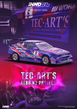 INNO MODEL 1/64 TOYOTA SPRINTER TRUENO AE86 N2 PROJECT BY Tec-Art's