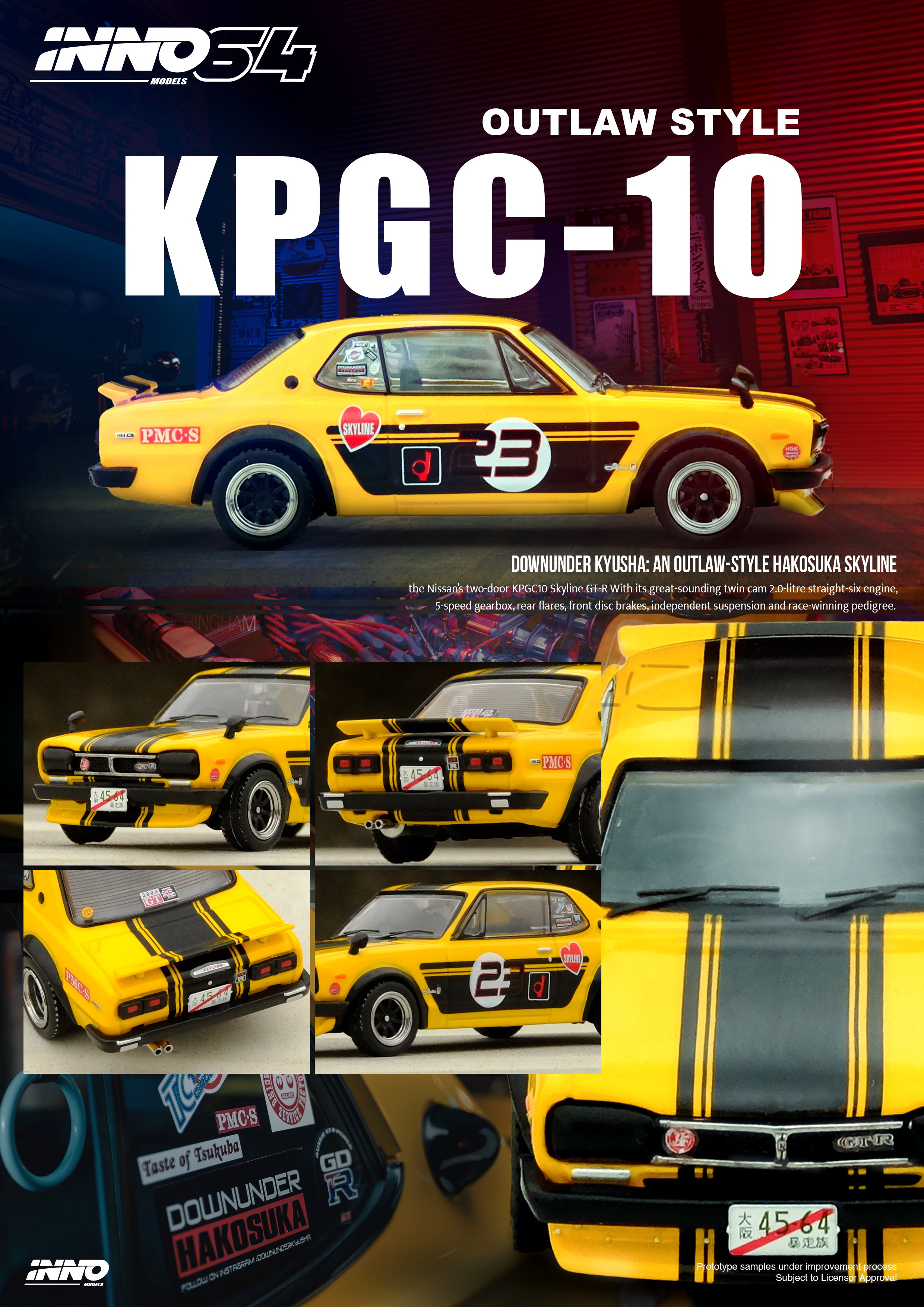 INNO MODEL 1/64 NISSAN SKYLINE 2000 GT-R (KPGC10)