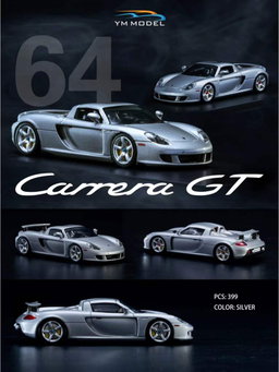 YM MODEL 1/64 PORSCHE CARRERA GT - SILVER (RESIN)