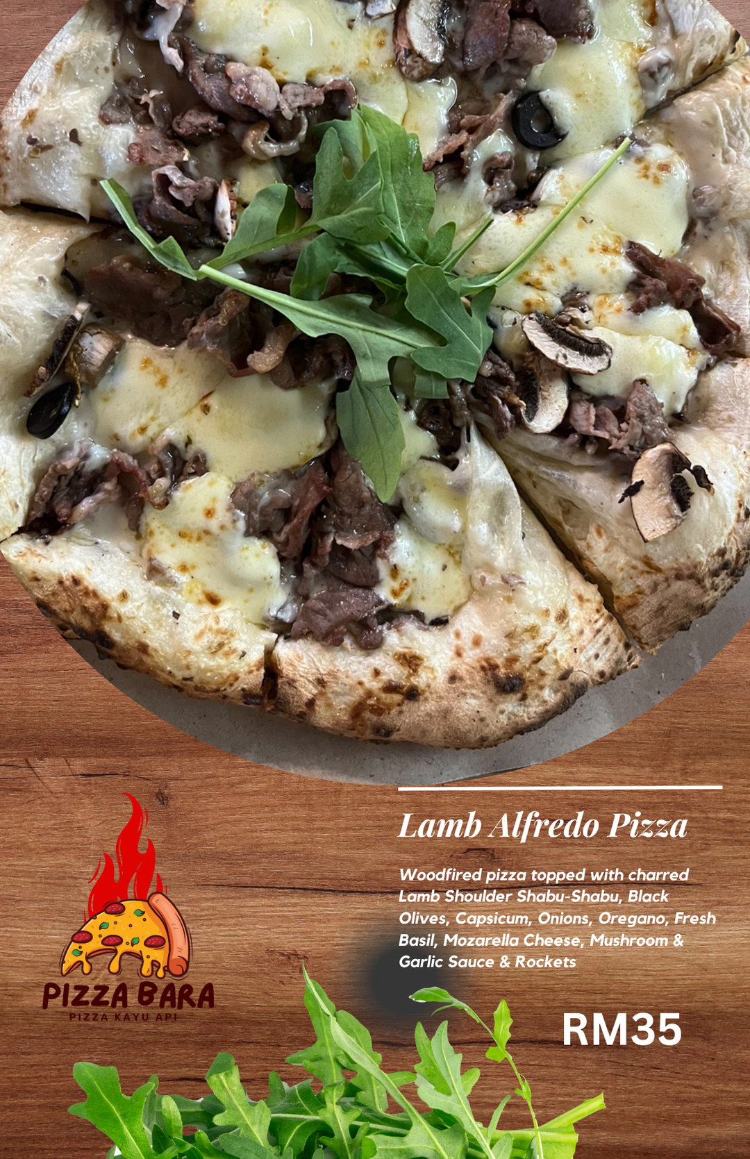 Lamb Alfredo Pizza
