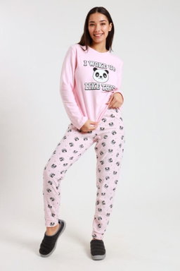 Ladies micro fleece Long sleeve pyjama set