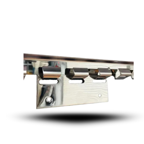 Set colgador de cortina en acero (105cm de largo-7 placas por set) _0