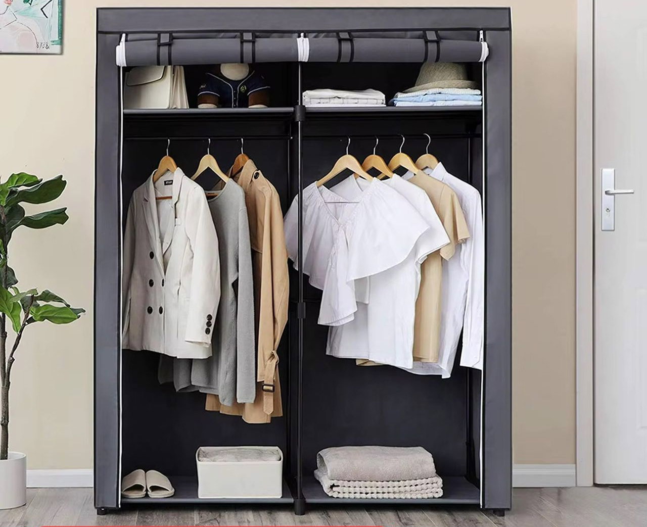 Armoire pliante en tissu avec fermeture éclair – BCB0057_0