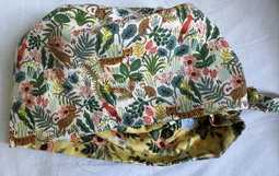 Rifle Paper Menagerie Tigers / Yellow Florals Reversible Scrub Cap