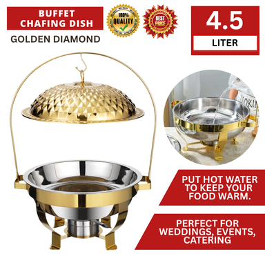HOOK BUFFET CHAFING DISH 4.5L GOLDEN DIAMOND_0