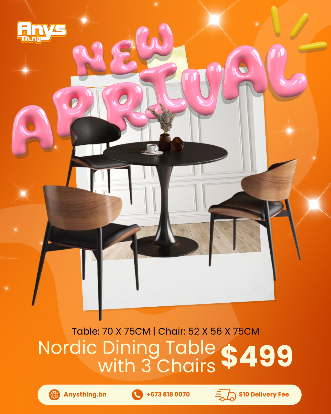 Nordic Table with 3 Chairs