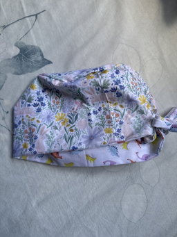 Bunnies / pastel Dinos reversible scrub cap