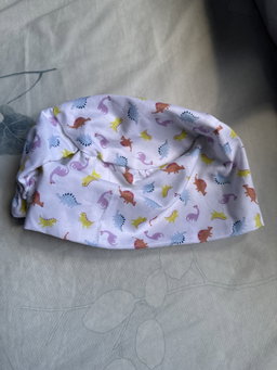 Bunnies / pastel Dinos reversible scrub cap