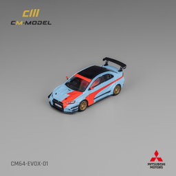 CM MODEL 1/64 MISUBISHI LANCER EVO 10 VARIS WIDEBODY - ORANGE & BLUE