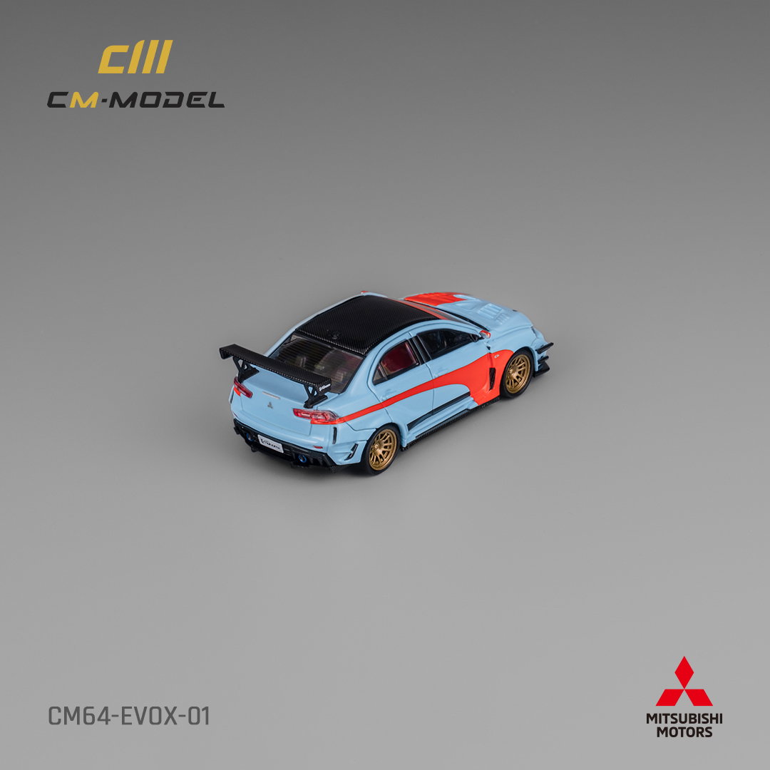 CM MODEL 1/64 MISUBISHI LANCER EVO 10 VARIS WIDEBODY - ORANGE & BLUE_4