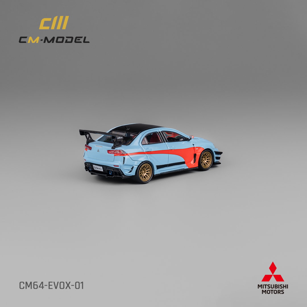 CM MODEL 1/64 MISUBISHI LANCER EVO 10 VARIS WIDEBODY - ORANGE & BLUE_2