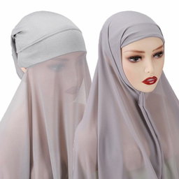 طرحة مدمجة مع بندانه (ملون) 