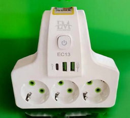 Multiprise murale 3 prises + 3 ports USB Article_N°BCB_0098