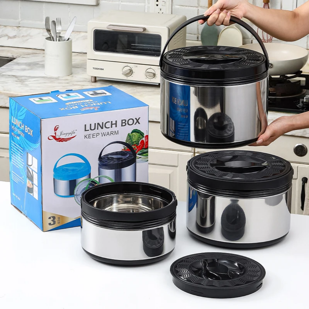 3-Piece Stainless Steel Food Warmers – Keep Your Meals Hot