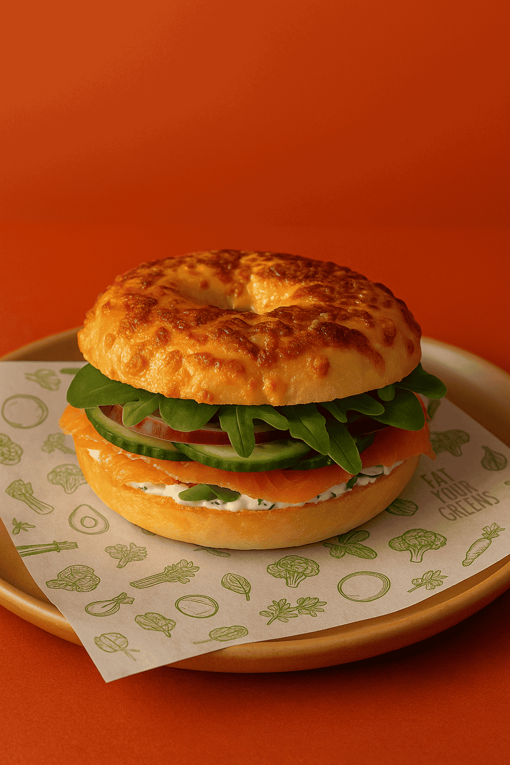 Salmón (Pan Bagel) ❤ 