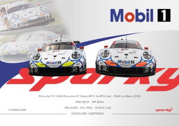 SPARKY MODEL 1/64 Porsche 911 RSR Porsche GT Team - Petit Le Mans 2018 - P. Pilet - N.Tandy - F.Makowiecki #911 & L.Vanthoor - M.Jaminet - E.Bamber #912 
