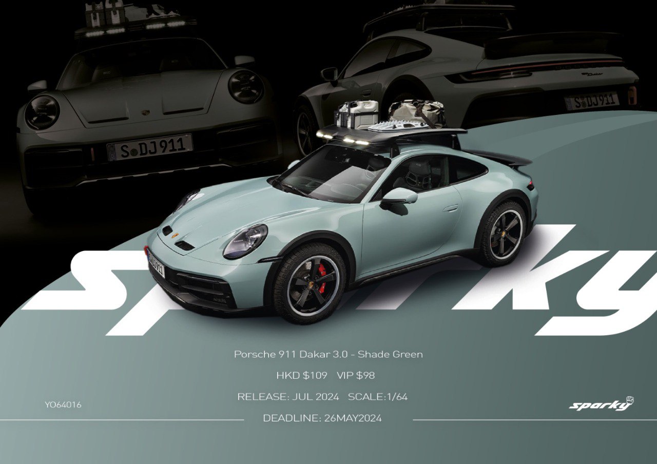SPARKY MODEL 1/64 PORSCHE 911 DAKAR 3.0 - SHADE GREEN_0