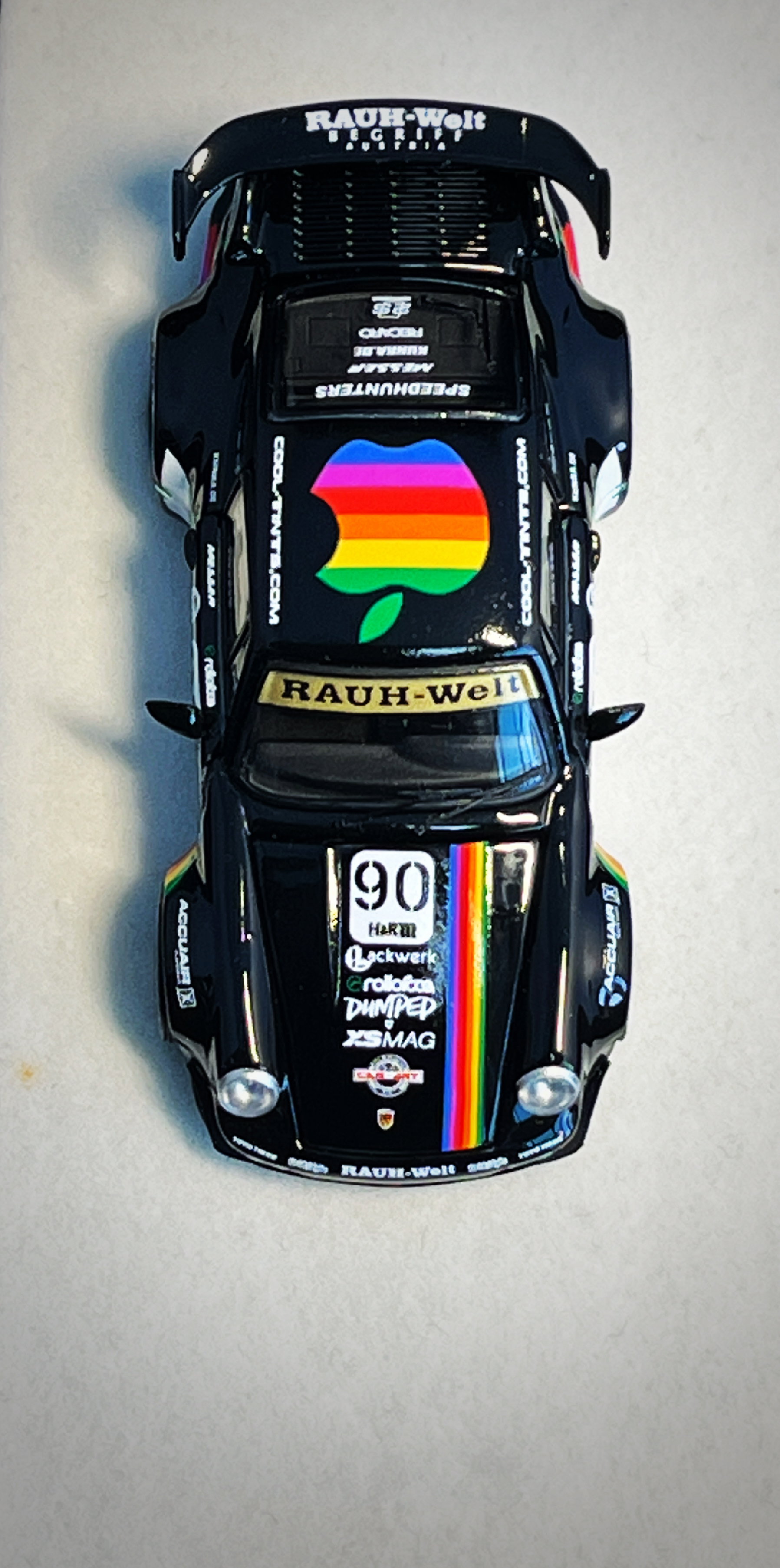PGM MODEL 1/64 PORSCHE RWB964 BLACK APPLE #90_1