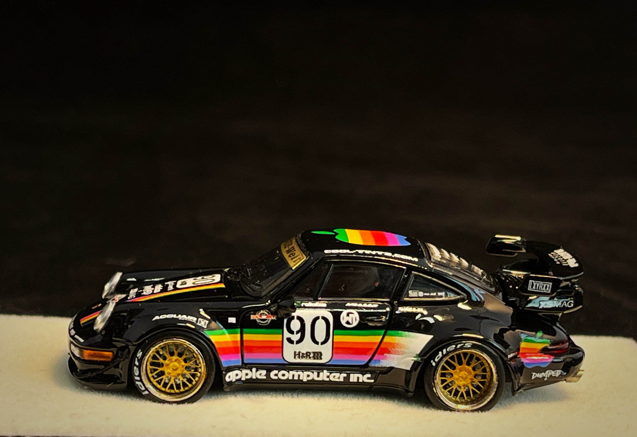 PGM MODEL 1/64 PORSCHE RWB964 BLACK APPLE #90_2