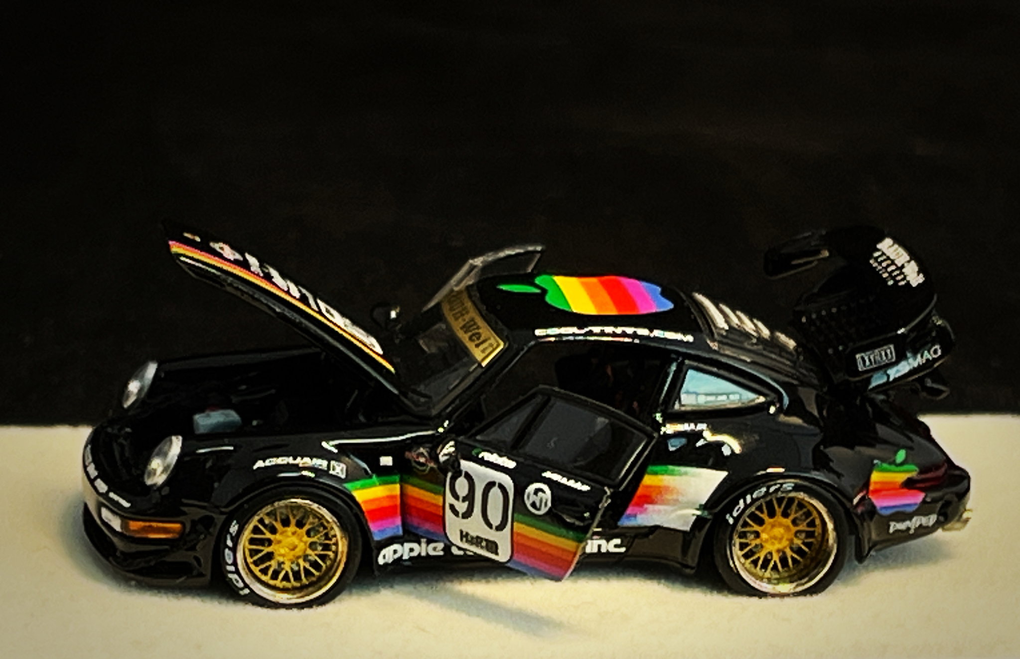 PGM MODEL 1/64 PORSCHE RWB964 BLACK APPLE #90_6