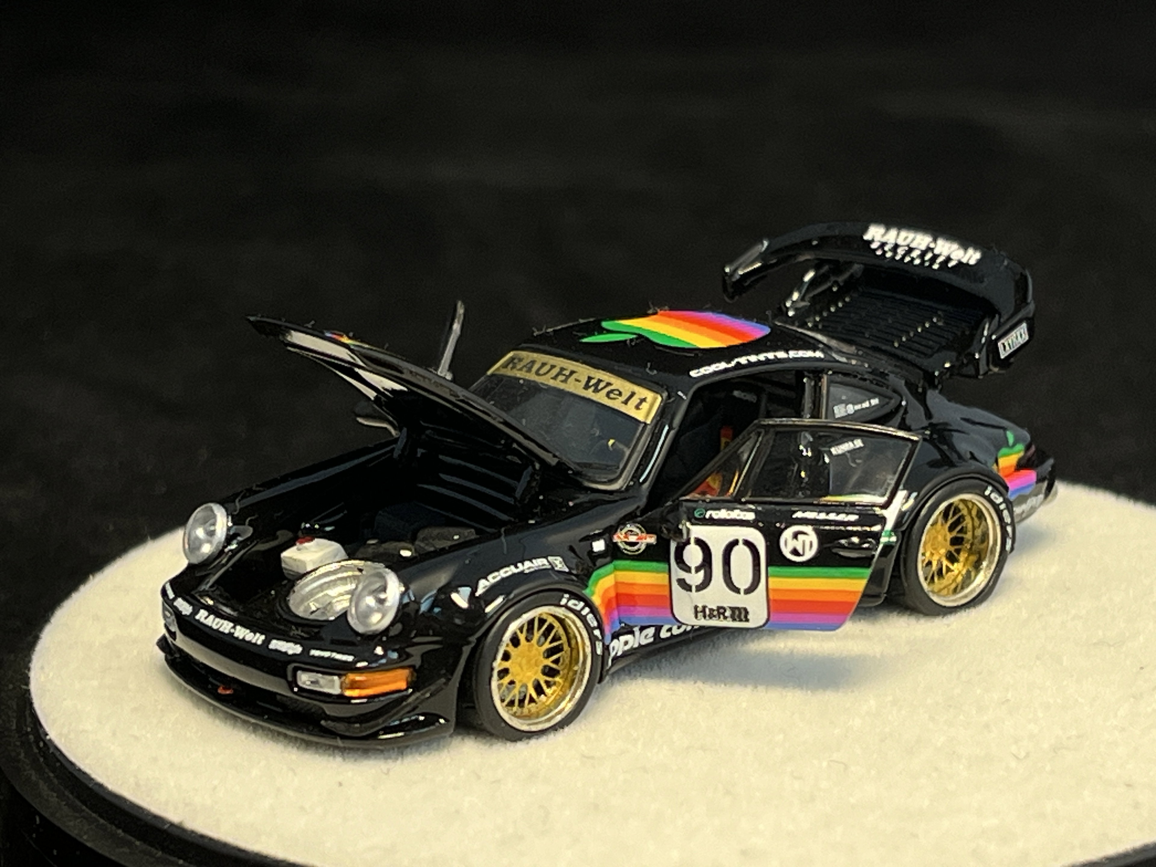 PGM MODEL 1/64 PORSCHE RWB964 BLACK APPLE #90_11
