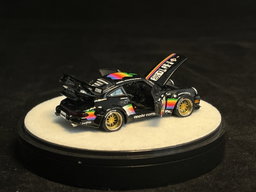 PGM MODEL 1/64 PORSCHE RWB964 BLACK APPLE #90