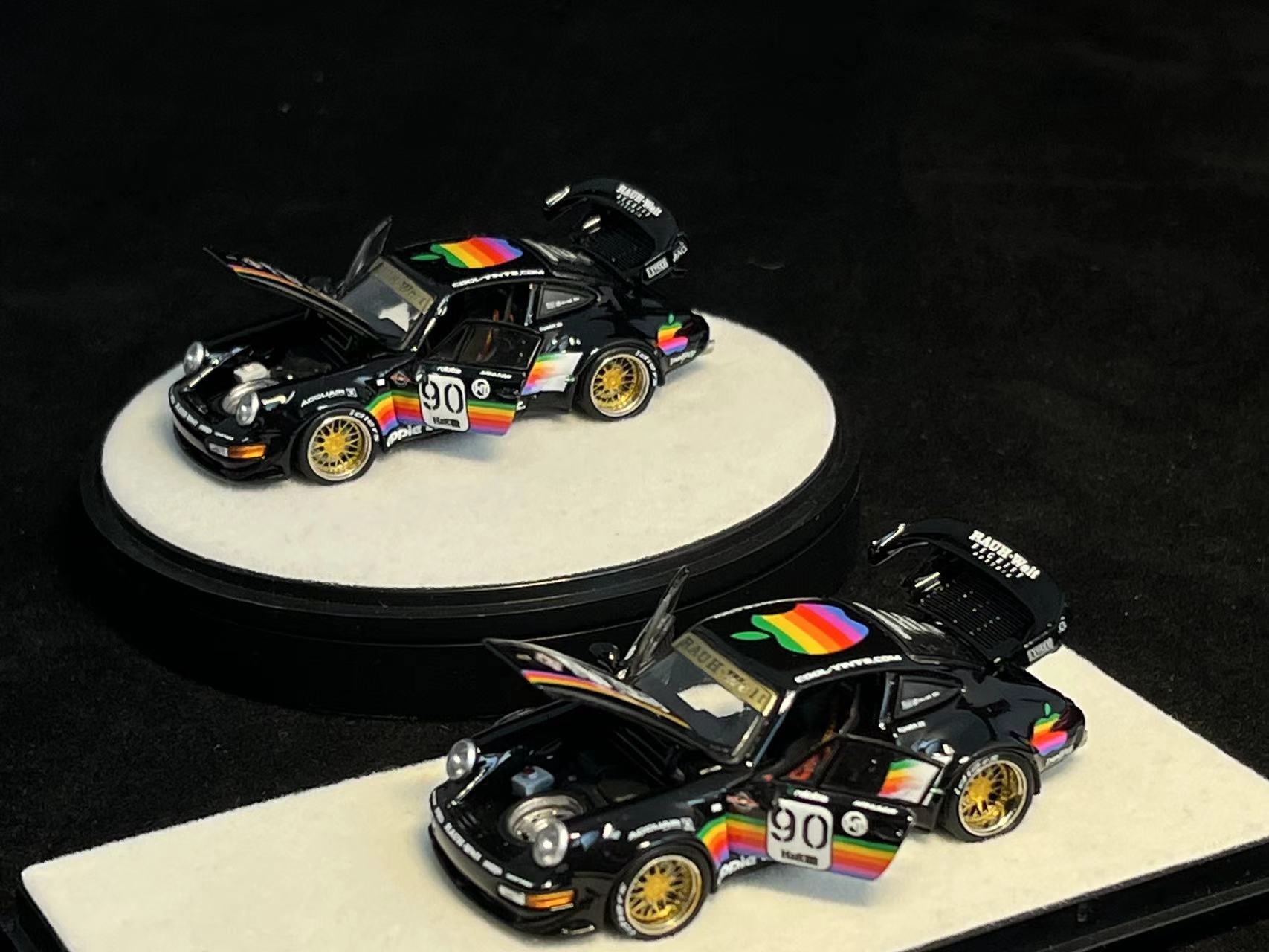 PGM MODEL 1/64 PORSCHE RWB964 BLACK APPLE #90_0