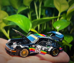 PGM MODEL 1/64 PORSCHE RWB964 BLACK APPLE #90
