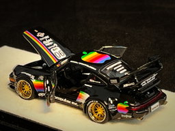 PGM MODEL 1/64 PORSCHE RWB964 BLACK APPLE #90