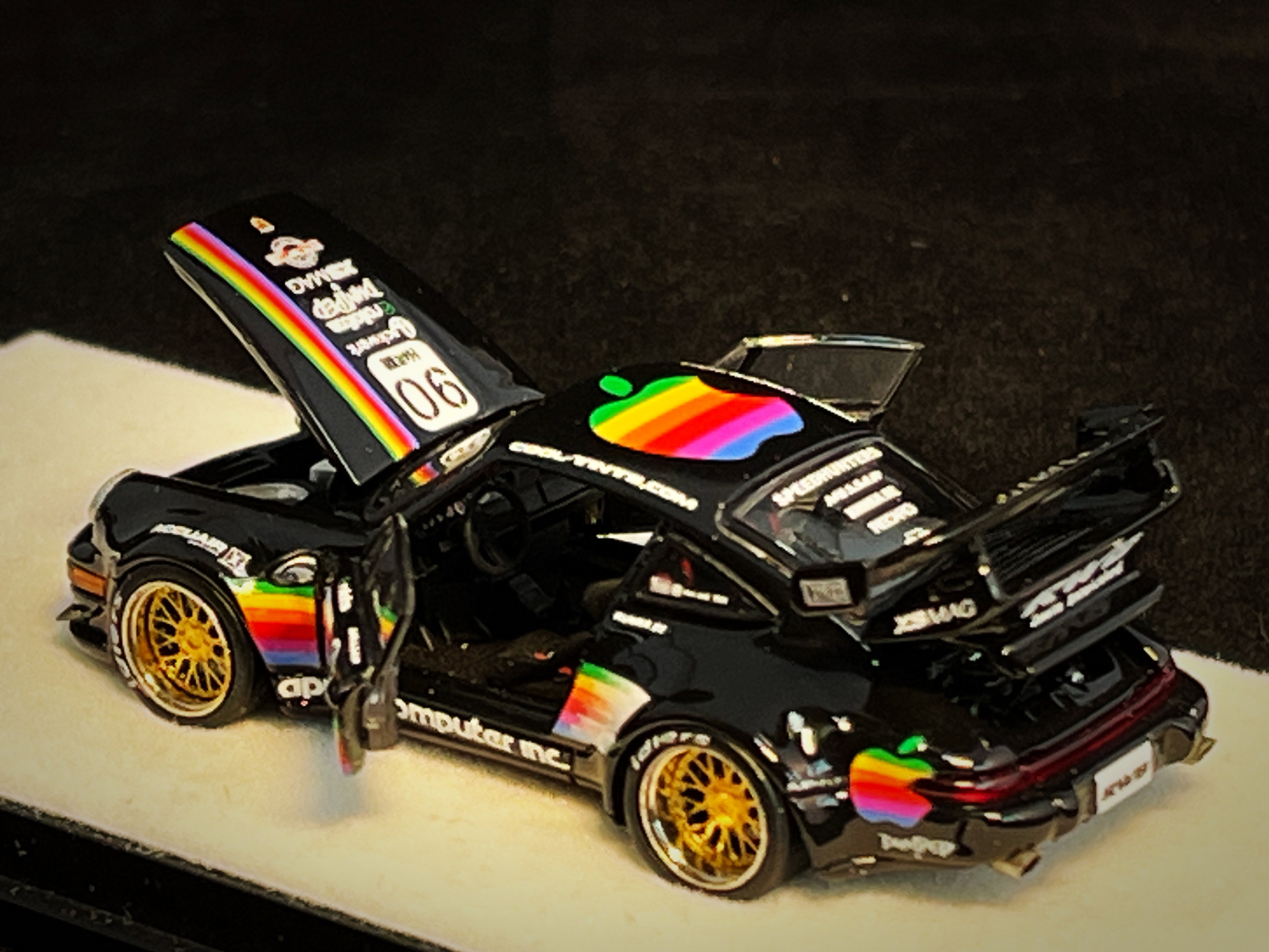 PGM MODEL 1/64 PORSCHE RWB964 BLACK APPLE #90_5